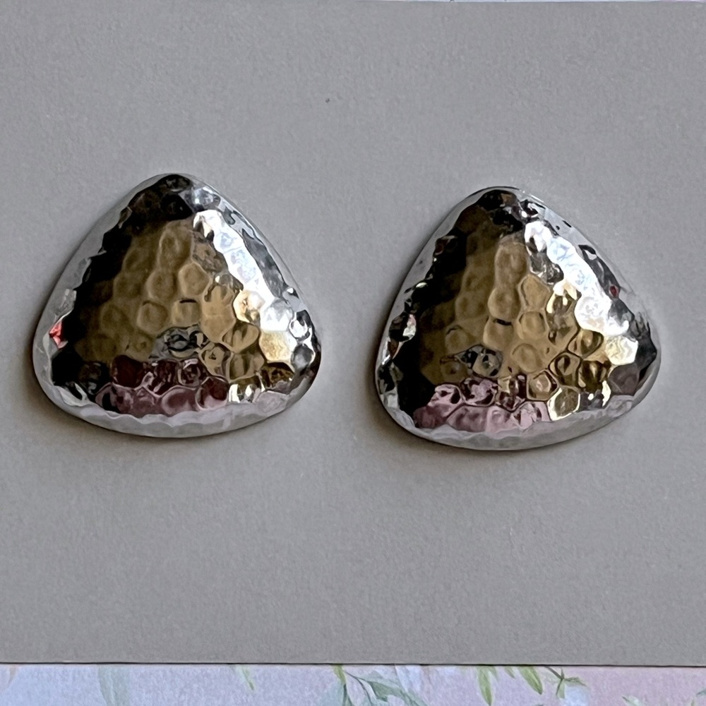 Vintage ~ Triangle Hammered Earrings